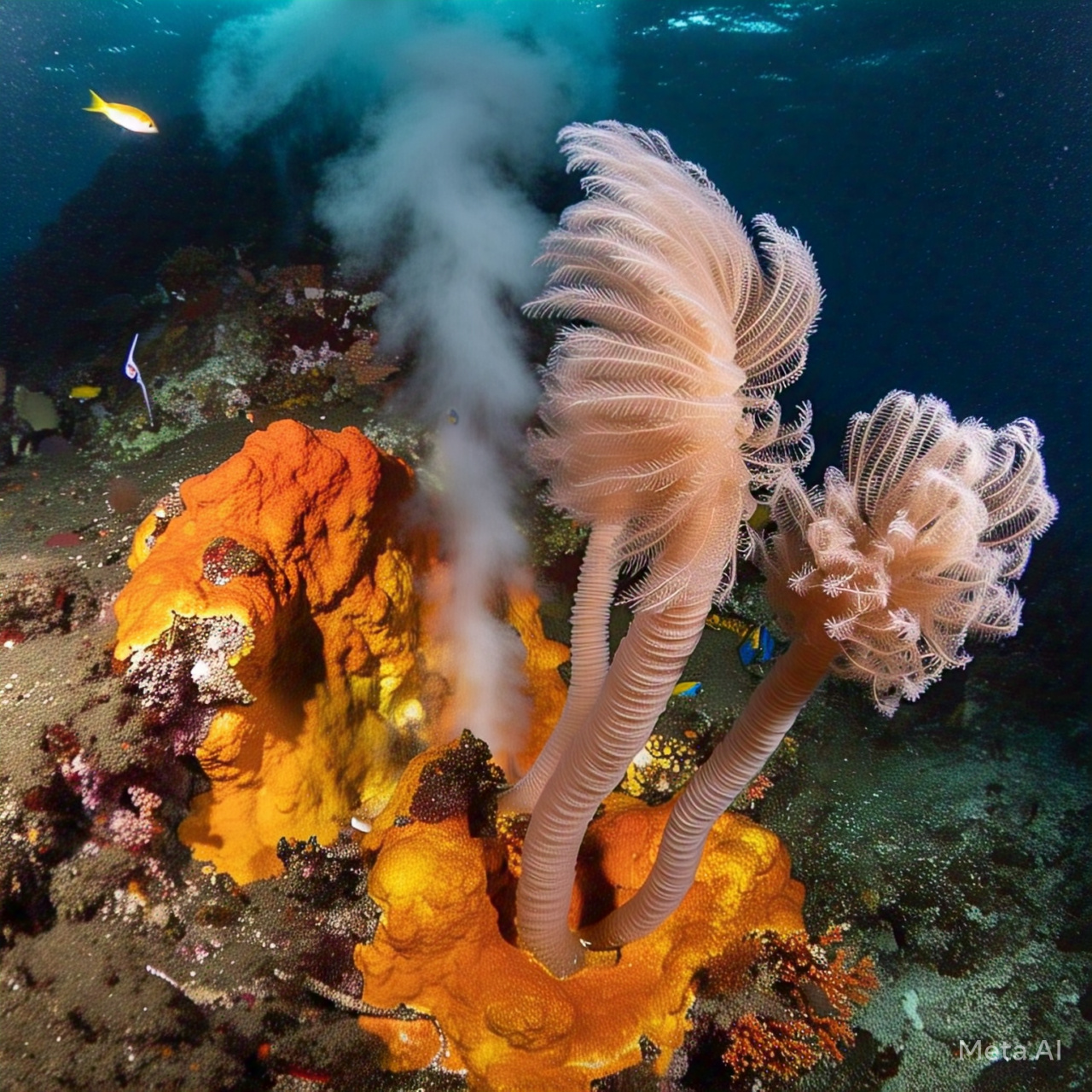Hydrothermal vent with tube worms